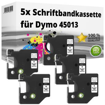 5x Alternativ Dymo D1 Etiketten Label Cassette 45013 12mm x 7m 