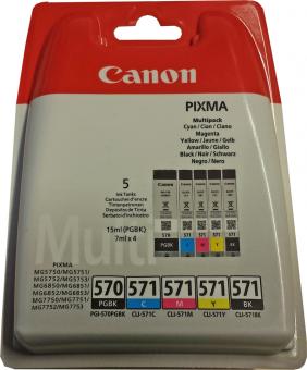 5x Original Canon Patronen PGI-570 CLI-571 im Set HD-Toner.at