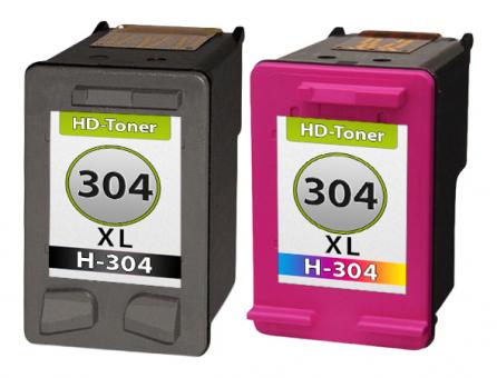 Alternativ HP Patronen 304 Set N9K08AE N9K07AE Schwarz + Tri-Color  HD-Toner.at