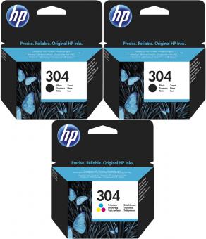 Original HP Patronen 304 N9K06AE N9K05AE 3er Set Mehrfarbig HD-Toner.at